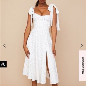 House of CB White Floral Midi Dress